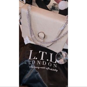 L.T.L. London Sydney Croco Chain  Bag in Taupe.